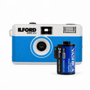 ILFORD SPRITE 35-II Kamera Gümüş & Mavi ve YASHICA ISO 400 EXP 27 35 MM Film