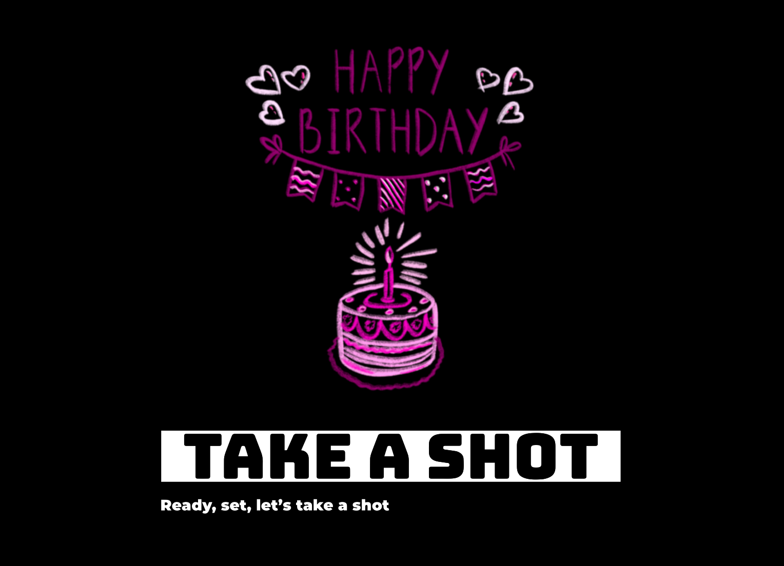 Happy Birthday Kartpostal (Pembe)
