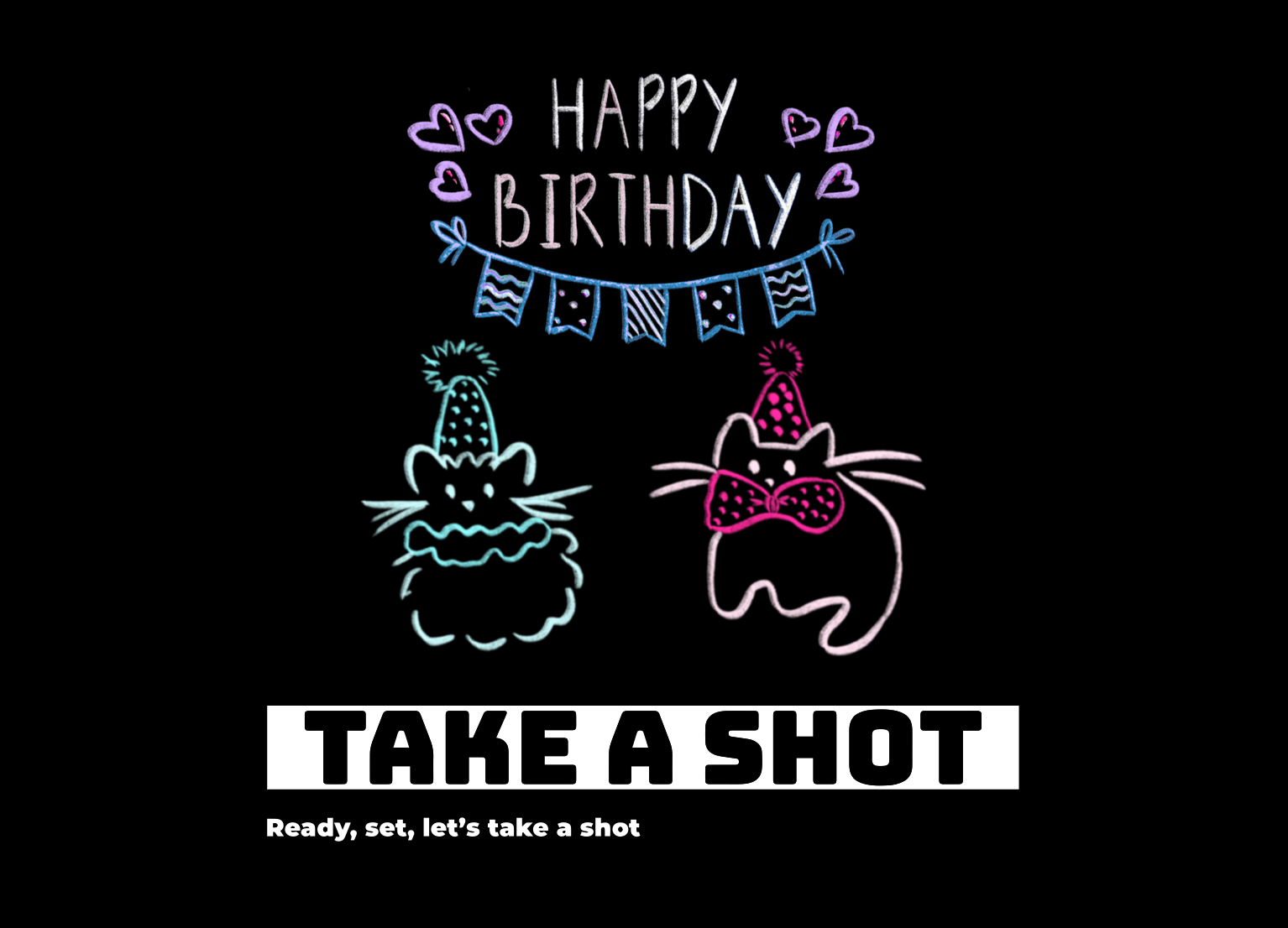 Happy Birthday Kartpostal (Kedi)