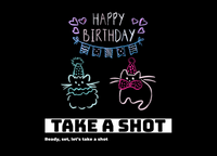 Happy Birthday Kartpostal (Kedi)