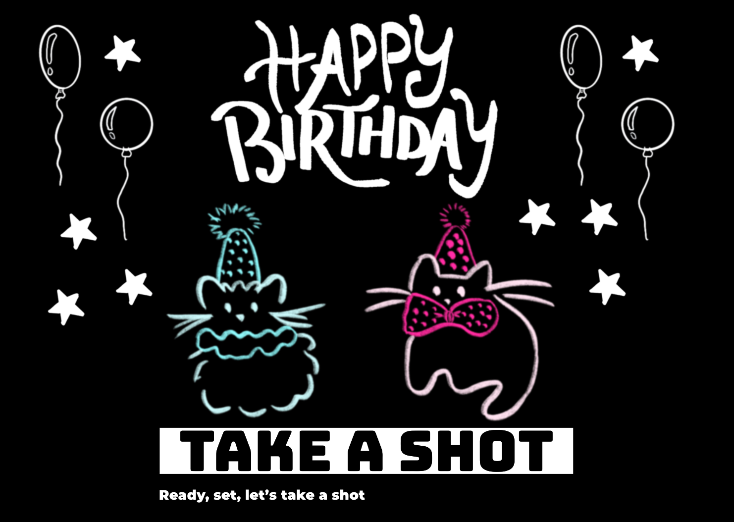 Happy Birthday Kartpostal (Kedi)