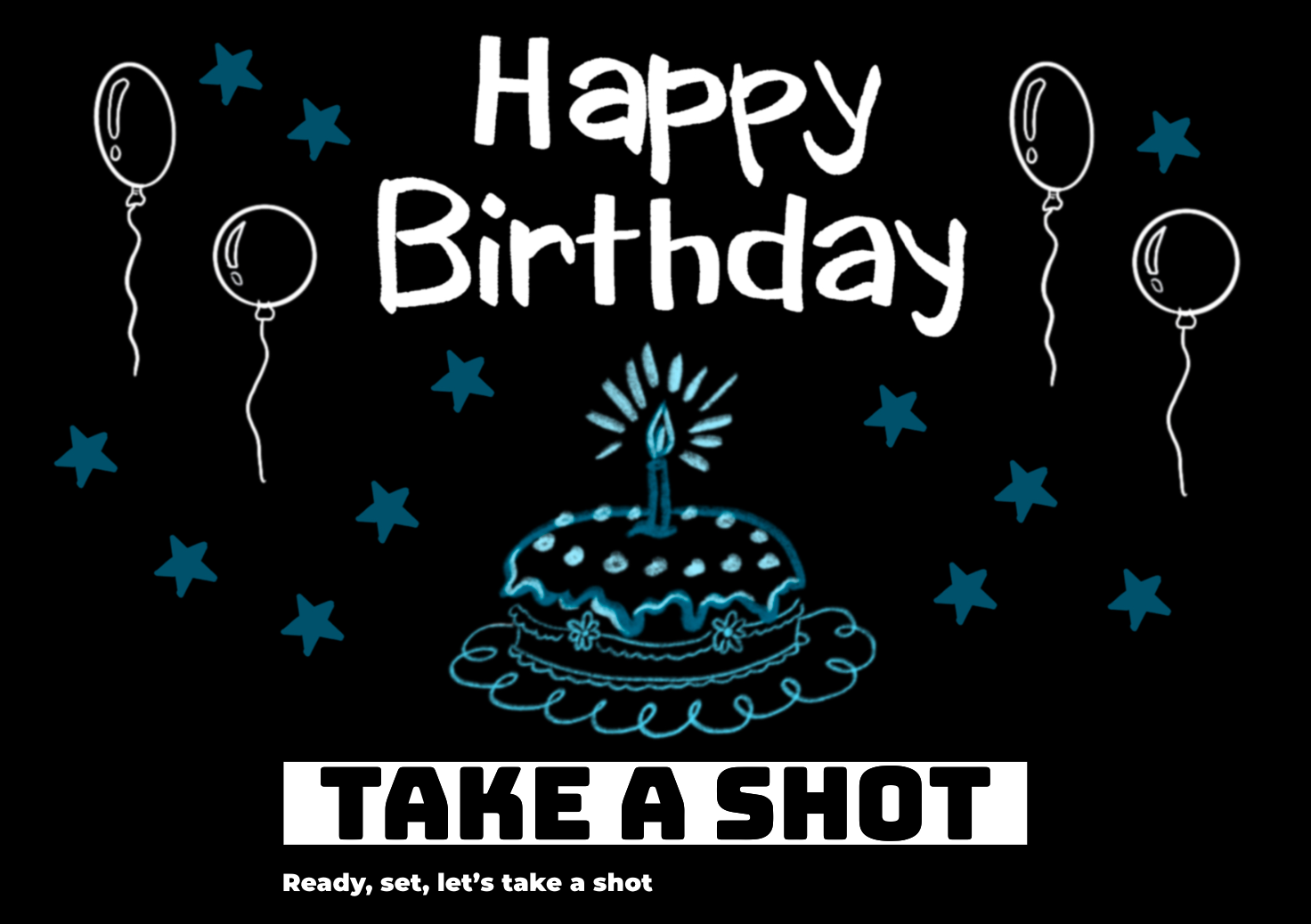 Happy Birthday Kartpostal (Mavi)